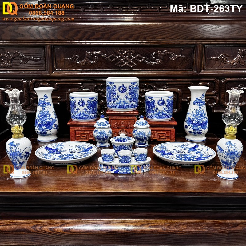 Đồ thờ bằng sứ đẹp và bền theo năm tháng mã BDT-263TY