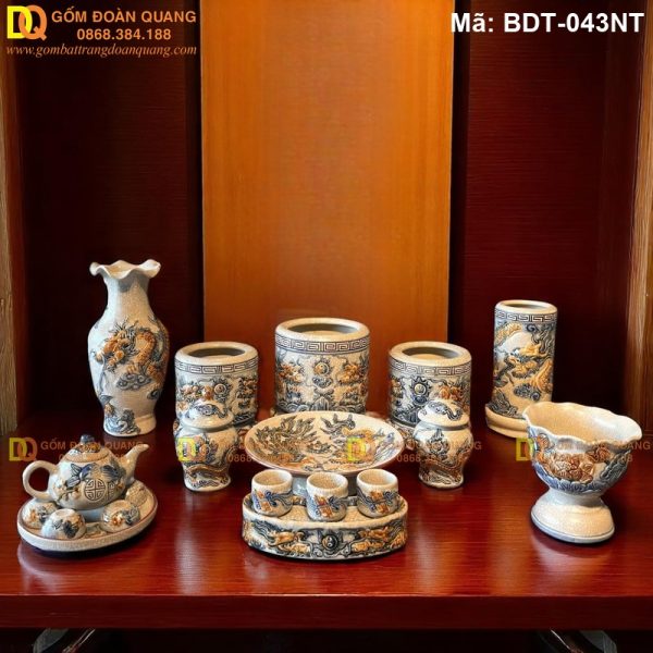 Đồ thờ Bát Tràng cao cấp mã BDT-043NT - Ảnh 2