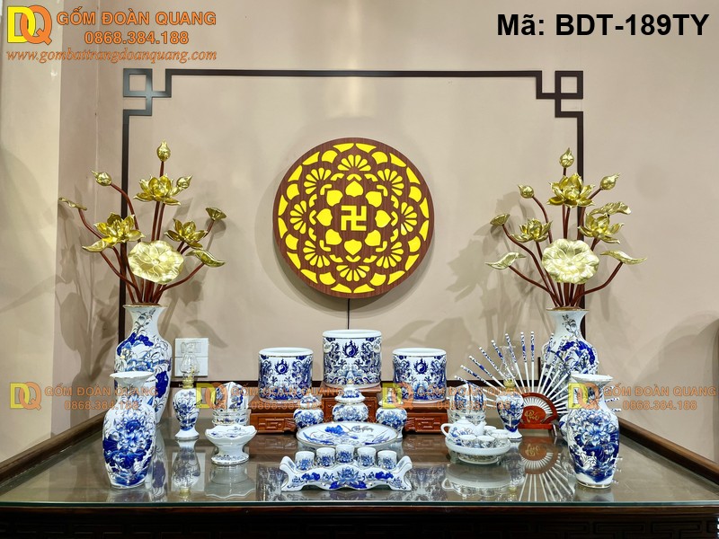 Đồ thờ Bát Tràng gốm sứ thủ công tinh tế mã BDT-189TY