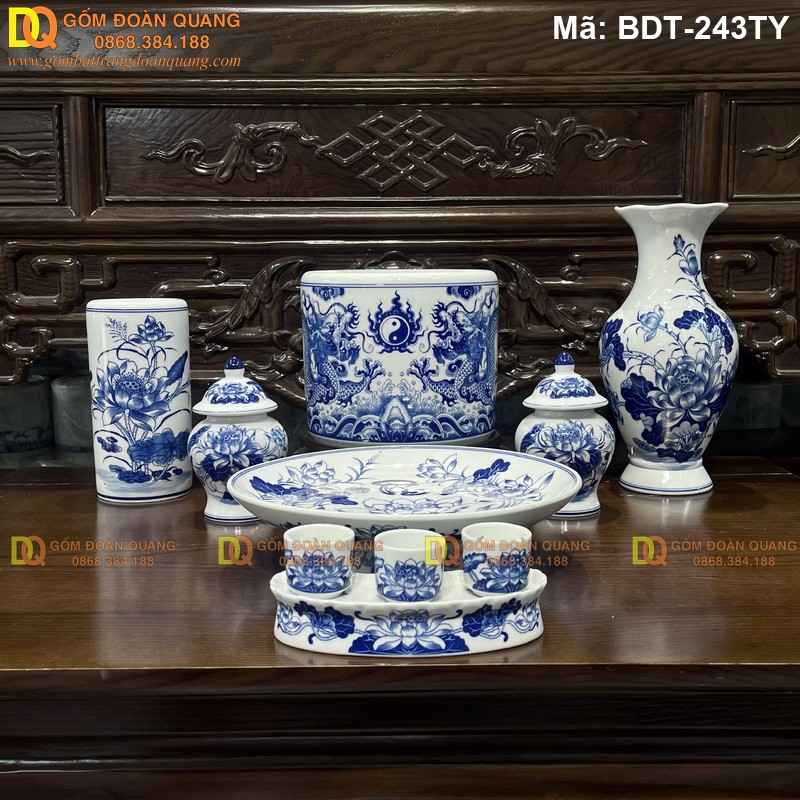 Đồ thờ Bát Tràng gốm sứ tinh xảo mã BDT-243TY