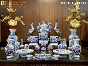 Đồ thờ cao cấp gốm sứ vẽ tay mã BDT-417TY