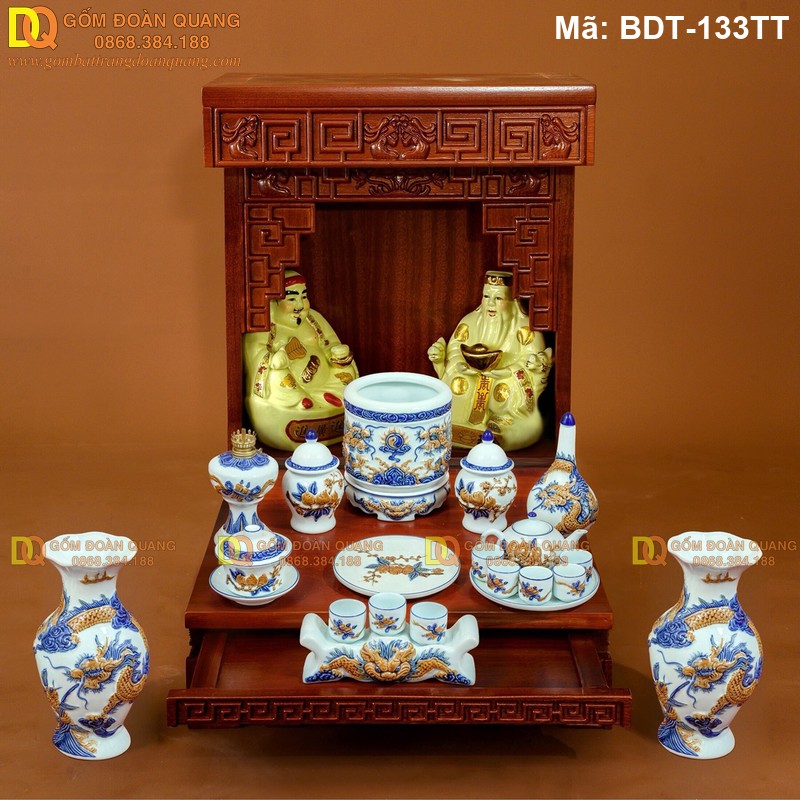 Đồ thờ cúng Bát Tràng cao cấp cổ mã BDT-133Đồ thờ cúng Bát Tràng cao cấp cổ mã BDT-133TT
