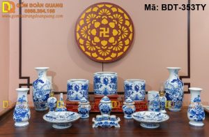 Đồ thờ cúng gốm sứ Bát Tràng truyền thống mã BDT-353TY
