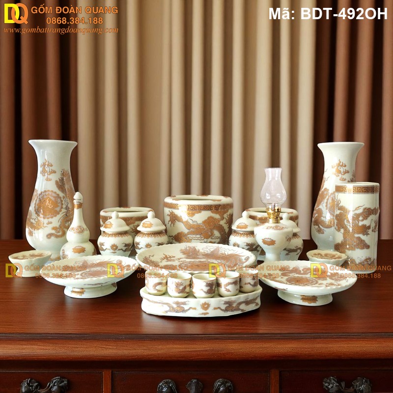 Đồ thờ gốm Bát Tràng đẹp giá rẻ mã BDT-492OH