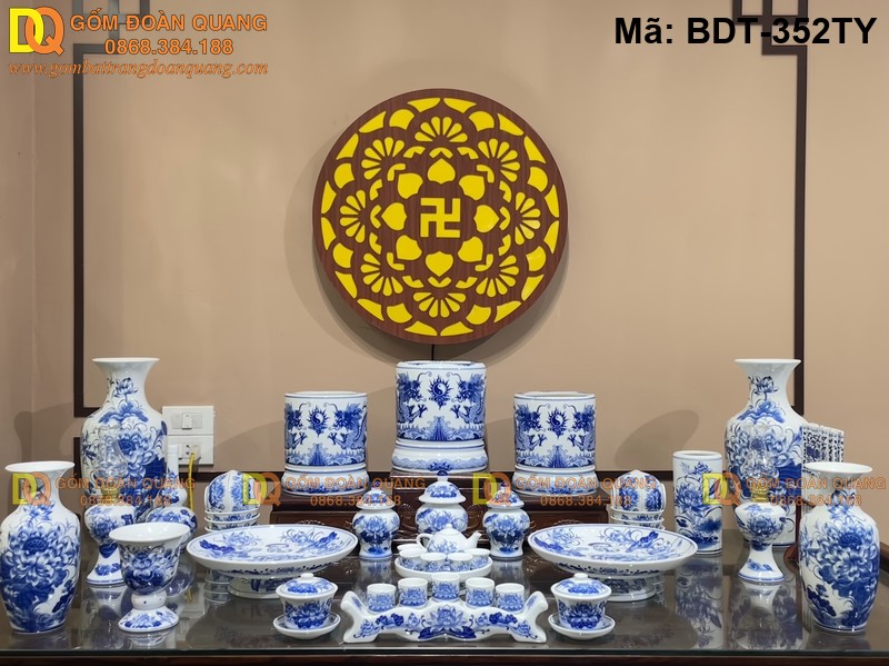 Đồ thờ gốm Bát Tràng sang trọng mã BDT-352TY