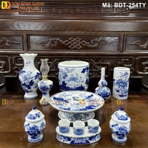Đồ thờ gốm sứ Bát Tràng cho bàn thờ mã BDT-254TY