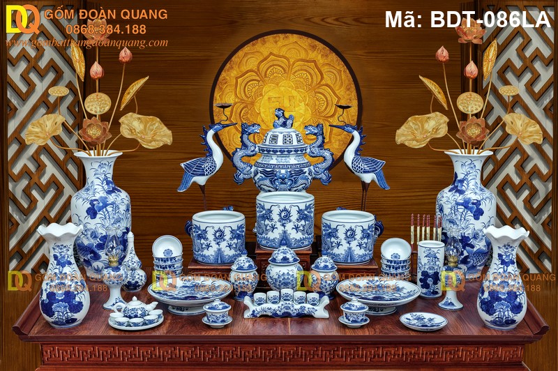 Đồ thờ gốm sứ Bát Tràng chuẩn phong thủy mã BDT-086LA