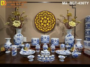 Đồ thờ sứ Bát Tràng mẫu Rồng-Sen mới mã BDT-436TY