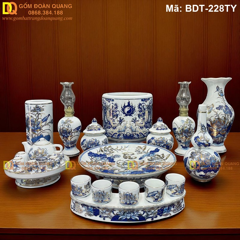 Đồ thờ sứ Bát Tràng men cổ tinh xảo mã BDT-228TY