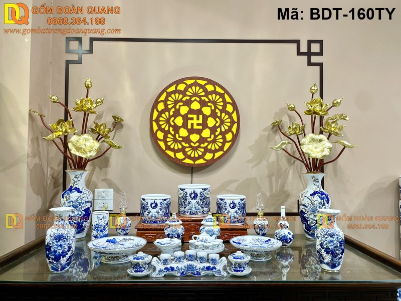 Đồ thờ sứ tinh khiết, dễ lau chùi mã BDT-160TY