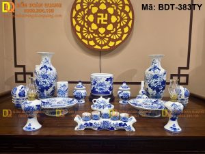 Giá bộ đồ thờ Bát Tràng chính hãng 2025 mã BDT-383TY