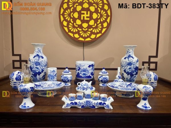 Giá bộ đồ thờ Bát Tràng chính hãng 2025 mã BDT-383TY