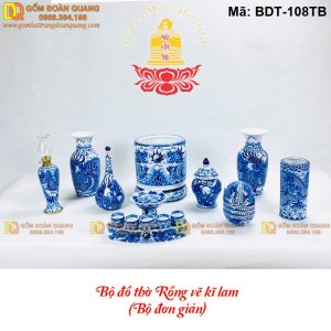 Giá bộ đồ thờ Bát Tràng ưu đãi hôm nay mã BDT-108TB