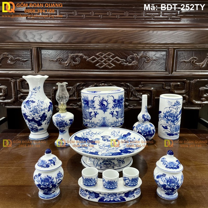 Giá bộ đồ thờ gốm Bát Tràng hợp lý, uy tín mã BDT-252TY