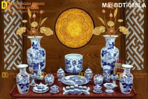 Giá bộ đồ thờ gốm Bát Tràng ưu đãi hôm nay mã BDT-088LA