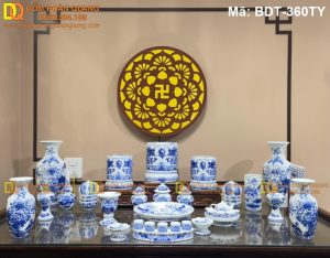 Giá bộ đồ thờ gốm sứ Bát Tràng chính hãng mã BDT-360TY