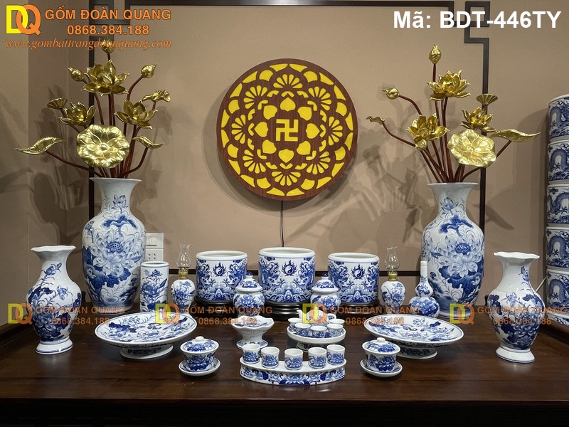 Giá đồ thờ Bát Tràng theo bộ đầy đủ mã BDT-446TY