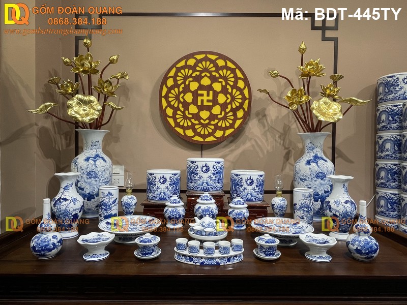 Gốm sứ Bát Tràng đồ thờ đẹp, vẽ tay mã BDT-445TY