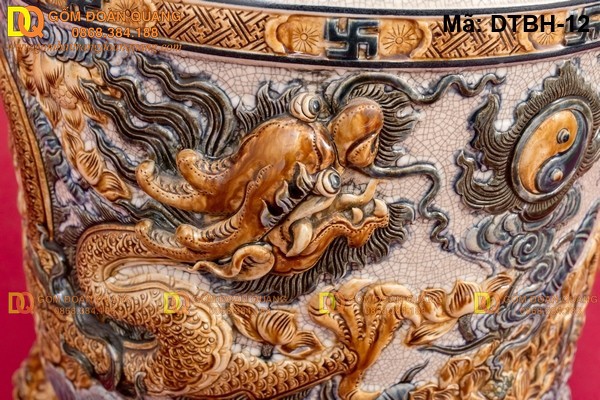 Hình ảnh Rồng đắp nổi trên Bát hương hàng kỹ đẹp Gốm Đoàn Quang Hình ảnh Rồng đắp nổi trên Bát hương hàng kỹ đẹp Gốm Đoàn Quang