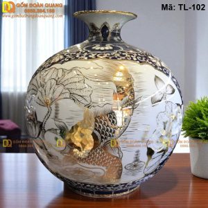 Bình gốm Bát Tràng hút tài lộc mã TL-102