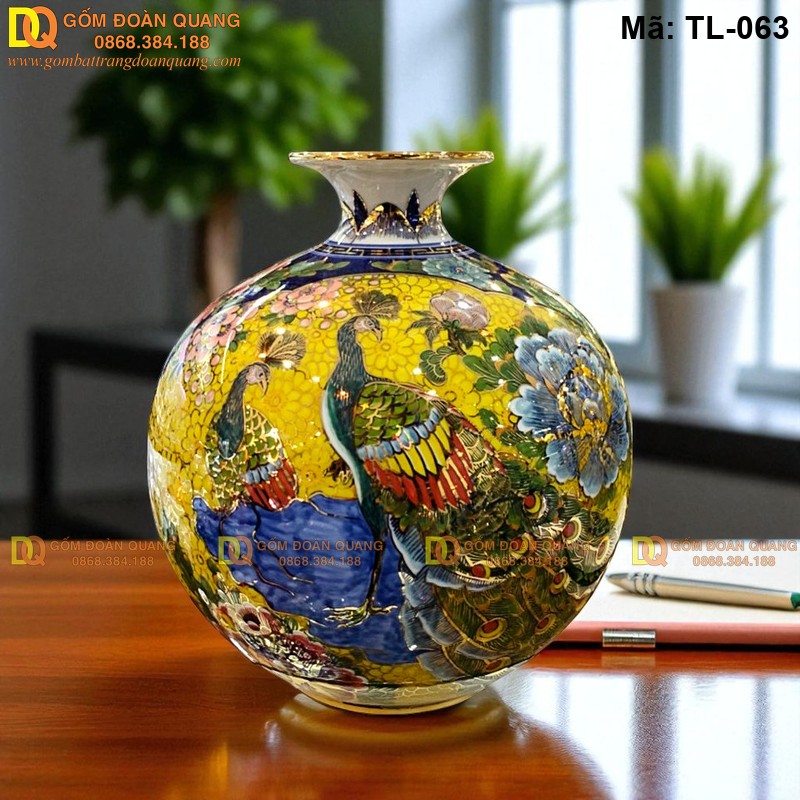 Bình gốm tài lộc phong thủy mã TL-063