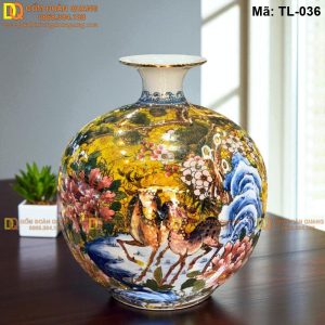 Bình hút lộc Bát Tràng mã TL-036