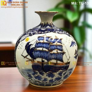 Bình hút lộc cao cấp mạ vàng 24K Thuyền Buồm mã TL-132