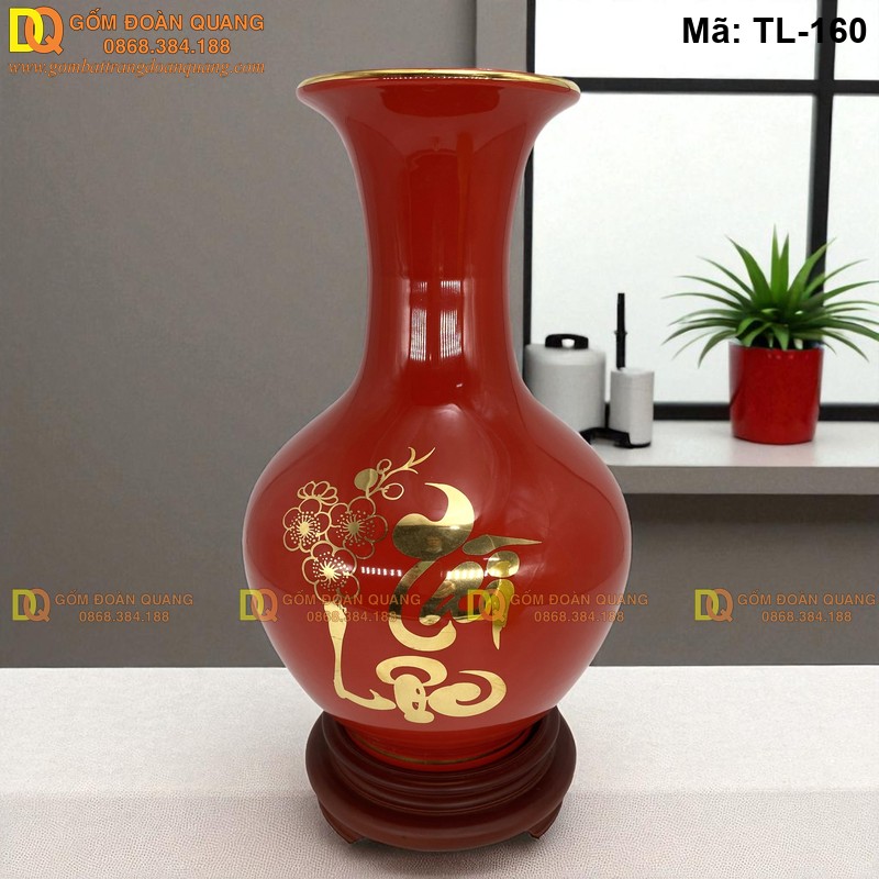 Bình hút lộc dáng tỏi loe màu đỏ mã TL-160 – Ảnh 3