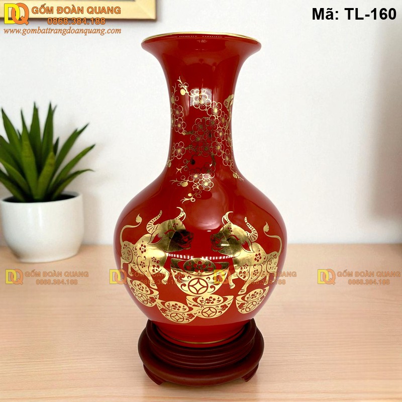 Bình hút lộc dáng tỏi loe màu đỏ mã TL-160