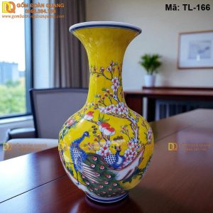 Bình hút lộc đẹp dáng toi vẽ Công Đào mã TL-166