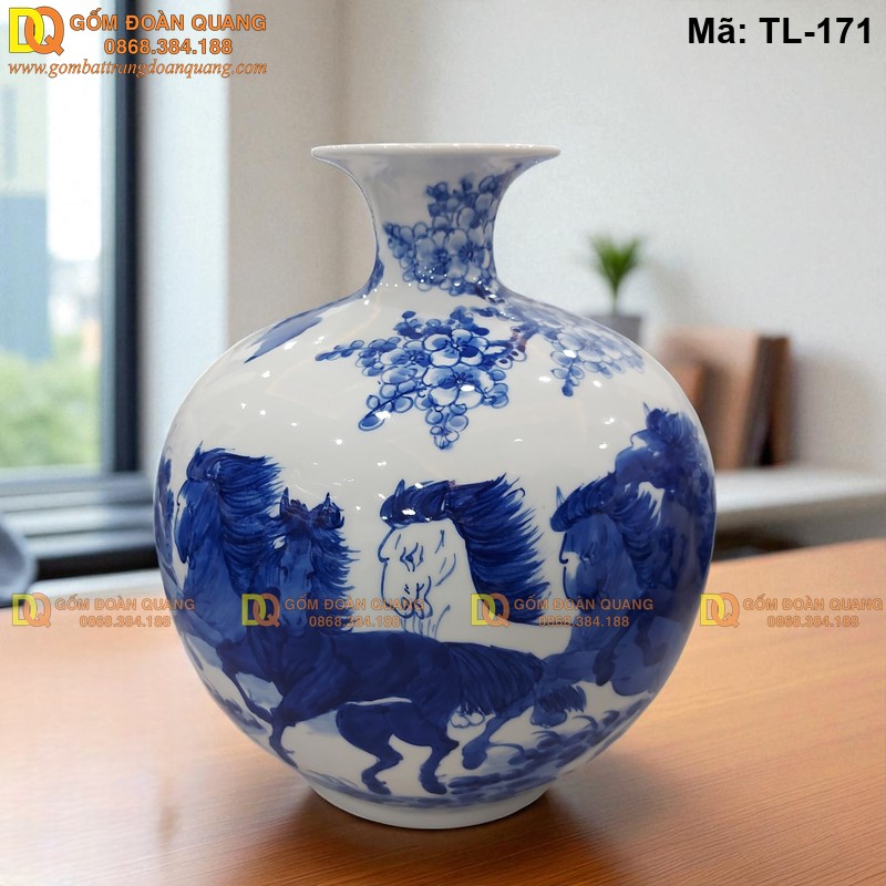 Bình hút lộc giá rẻ vẽ Mã Đáo Thành Công mã TL-171