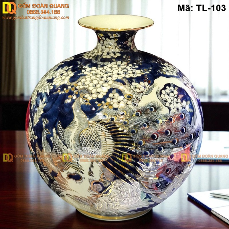 Bình hút lộc gốm sứ Bát Tràng mã TL-103