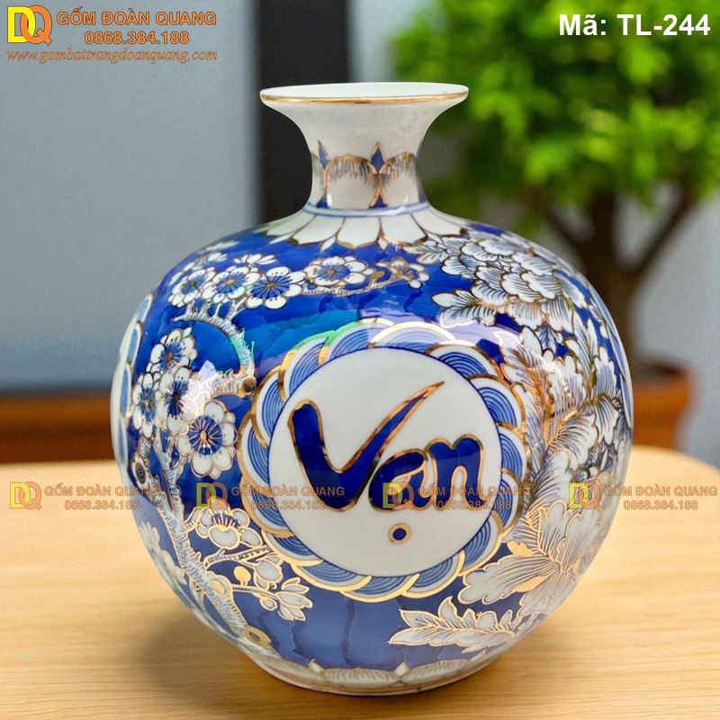 Bình hút lộc gốm sứ Vạn Sự Như Ý cao 28cm mã TL-244