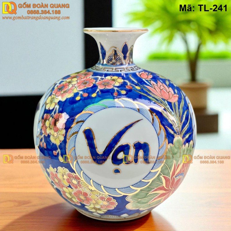 Bình hút lộc mạ vàng giá rẻ Vạn Sự Như Ý cao 28cm mã TL-241