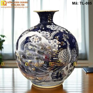 Bình hút lộc màu xanh cảnh Công Đào mã TL-085