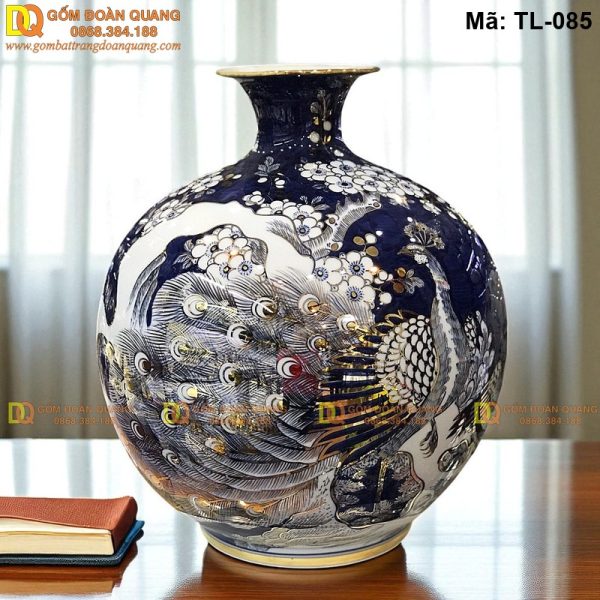 Bình hút lộc màu xanh cảnh Công Đào mã TL-085 - Ảnh 2
