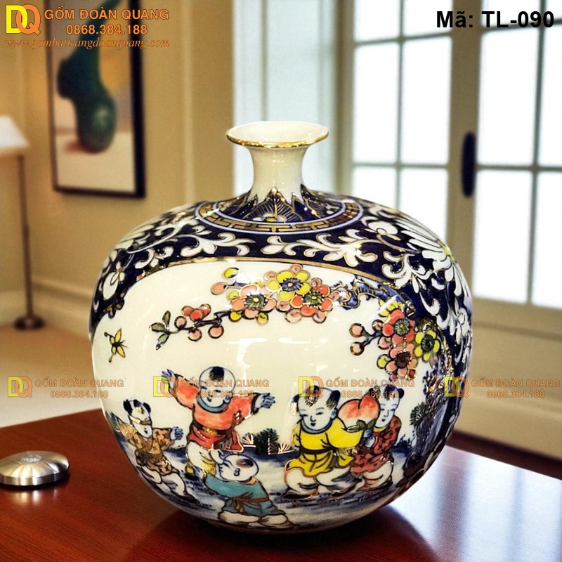 Bình hút lộc mini vẽ Bách Nhi mã TL-090