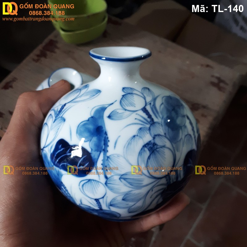 Bình hút lộc mini vẽ tay cảnh Sen mã TL-140 – Ảnh 2