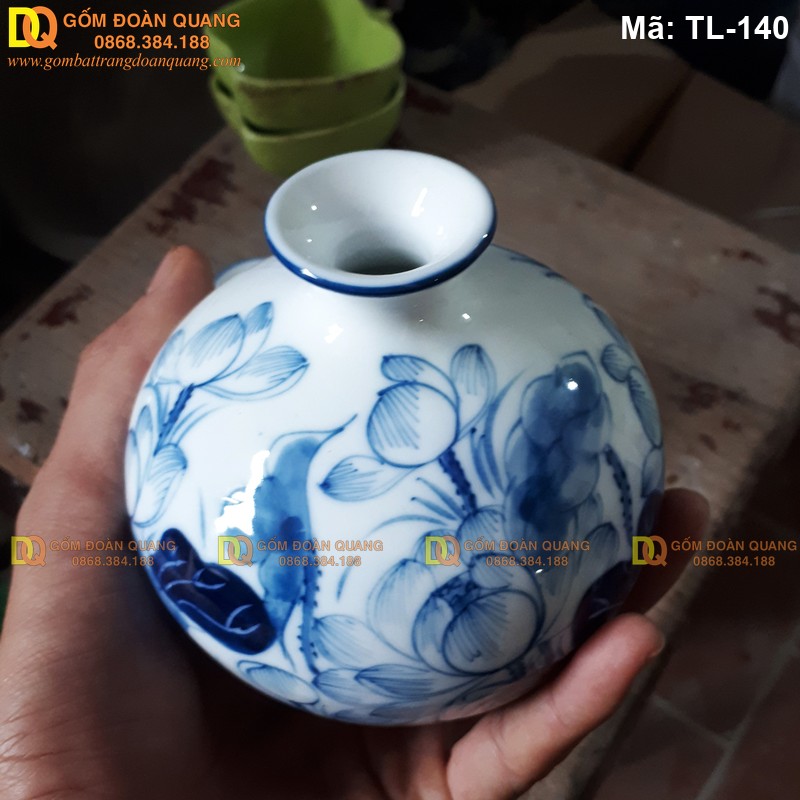 Bình hút lộc mini vẽ tay cảnh Sen mã TL-140 – Ảnh 3
