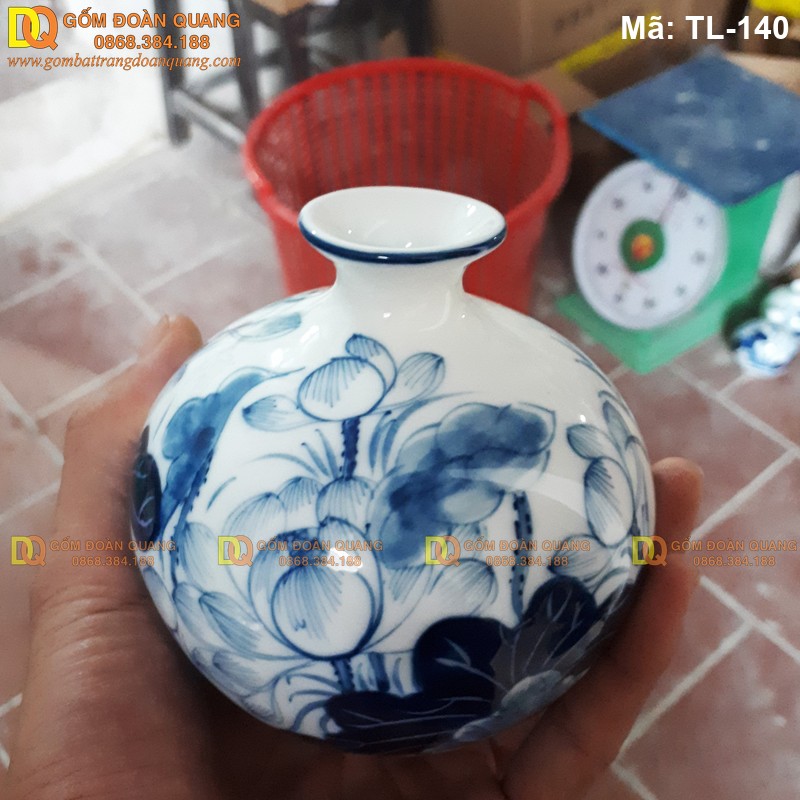 Bình hút lộc mini vẽ tay cảnh Sen mã TL-140 – Ảnh 4