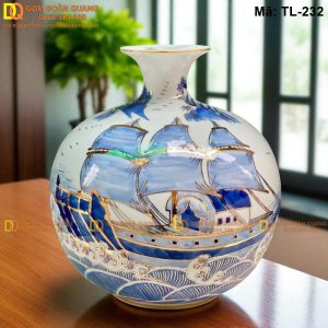 Bình hút lộc vẽ tích Thuận Buồm Xuôi Gió cao 33cm mã TL-232