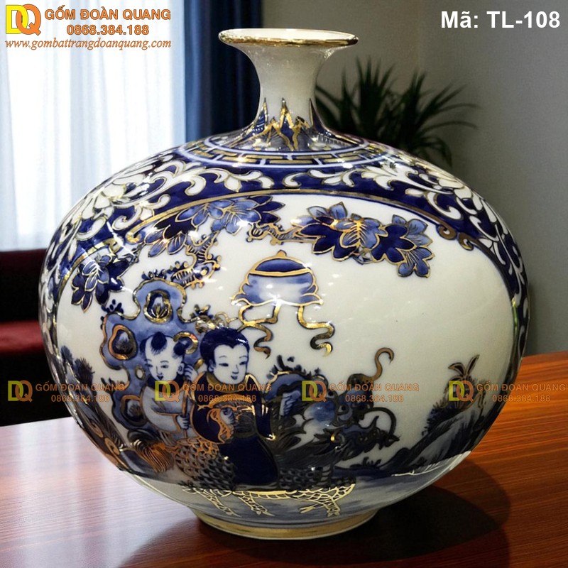 Bình hút tài lộc Bát Tràng mã TL-108 – Ảnh 2