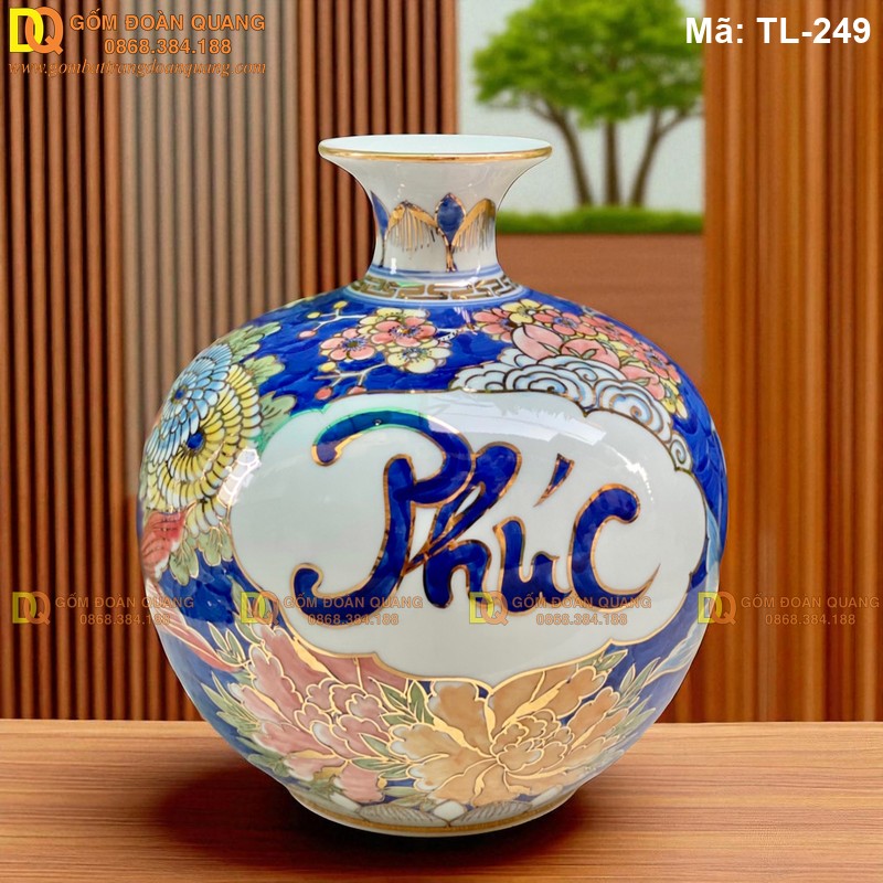 Bình hút tài lộc cảnh Ngũ Ngư Ban Phúc cao 28cm mã TL-249 – Ảnh 2