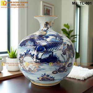 Bình hút tài lộc mạ vàng cao 35cm mã TL-001