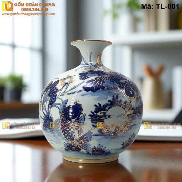 Bình hút tài lộc mạ vàng cao 35cm mã TL-001 - Ảnh 2