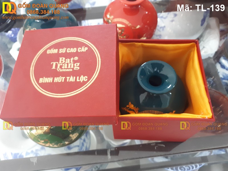 Bình hút tài lộc mini mạ càng 24K chữ Thọ mã TL-139 – Ảnh 2