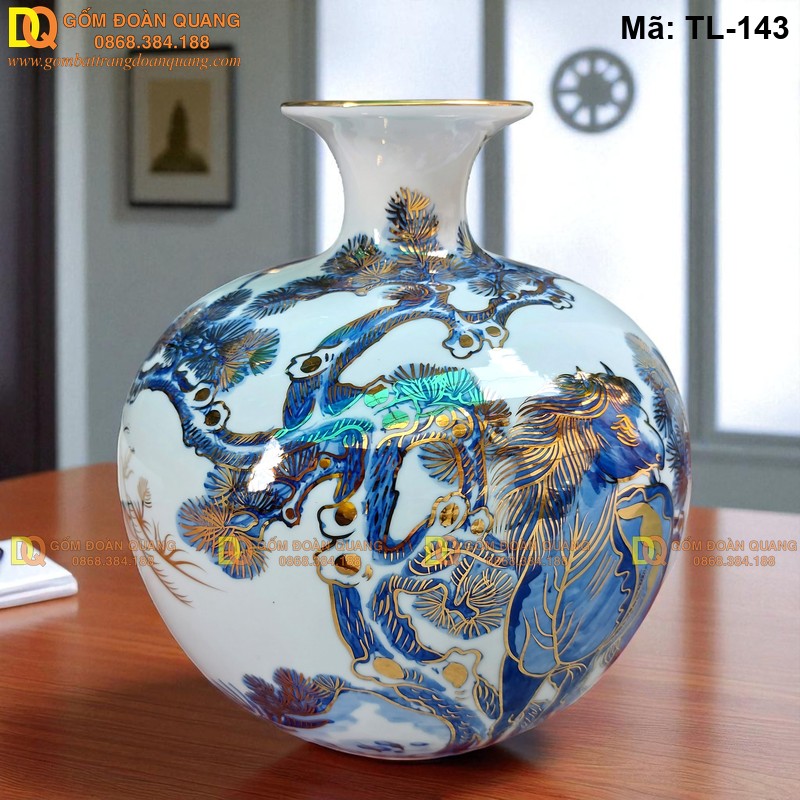 Bình hút tài lộc vẽ 2 Ngựa – Uyên Ương Hạnh Phúc mã TL-143 – Ảnh 2