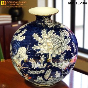 Bình hút tài lộc vẽ Cúc Đại Đóa mã TL-104