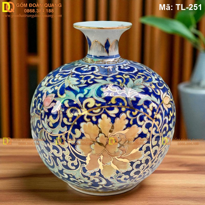 Bình hút tài lộc vẽ mạ vàng 24K mã TL-251 – Ảnh 2