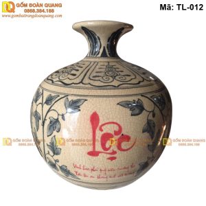 Bình tài lộc Bát Tràng tức cảnh chữ Lộc mã TL-012